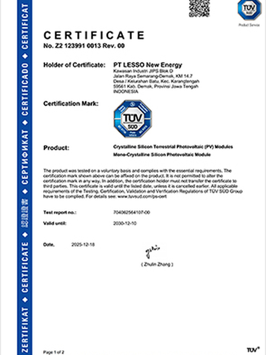 TÜV certificate