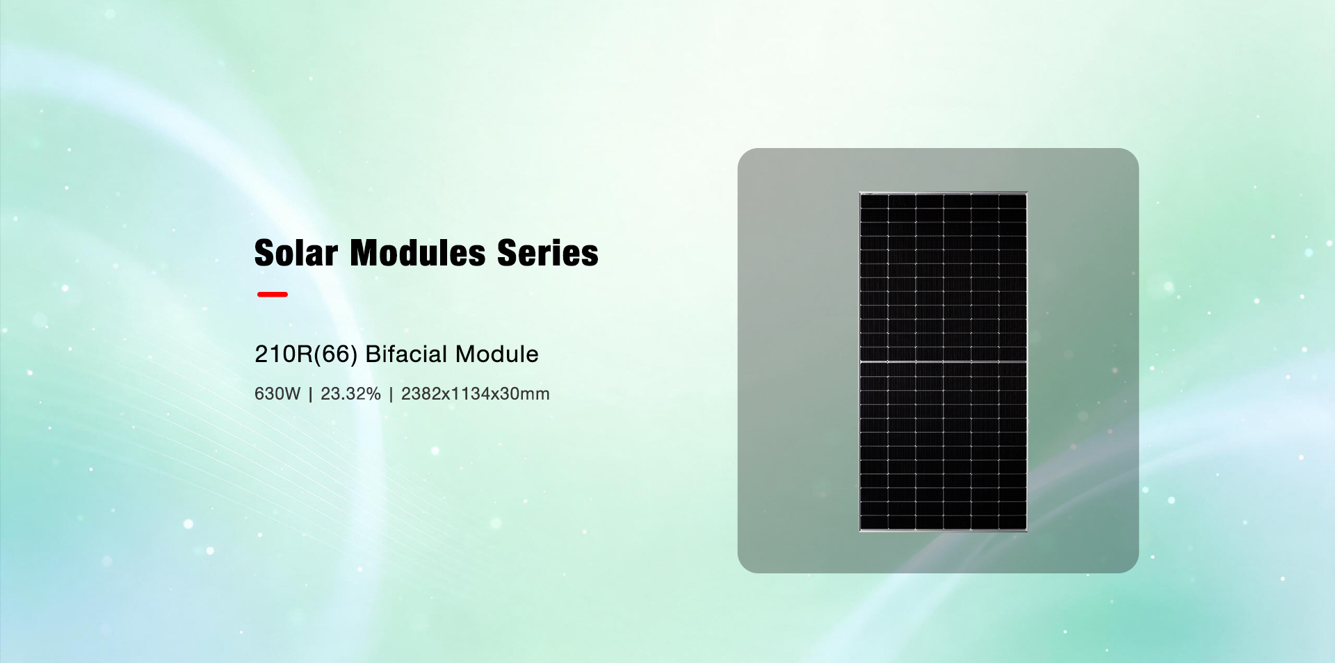 Solar Modules Series — 210R(66) Bifacial Module