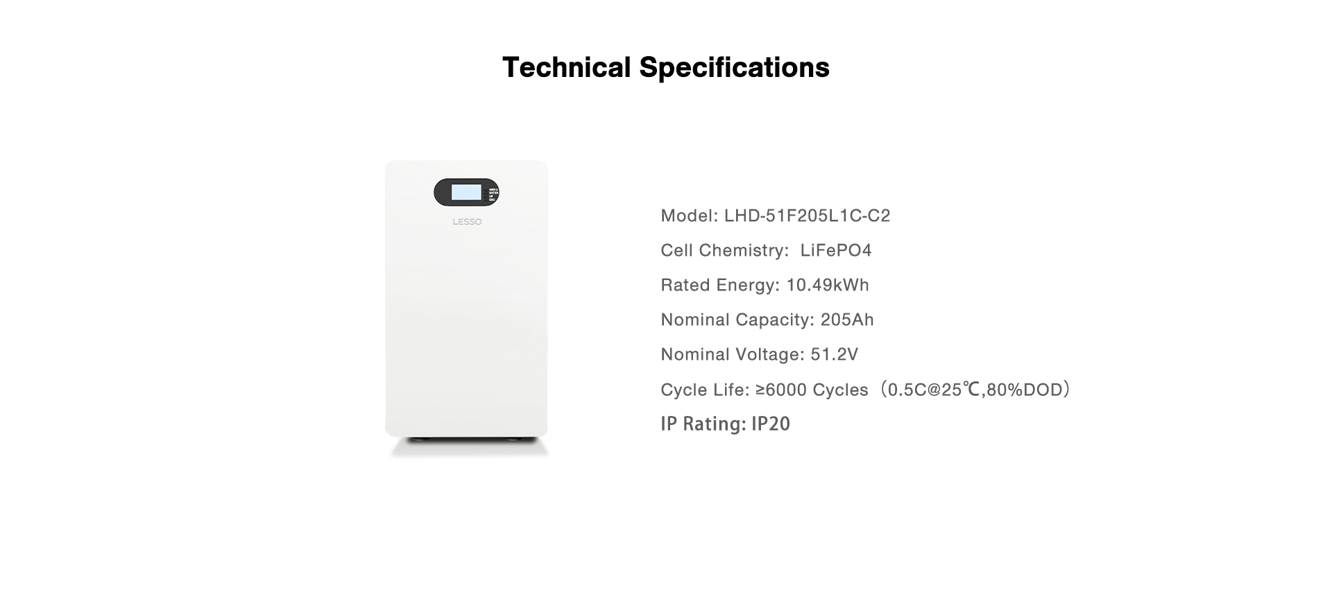 LHD-51F205L1C-C2 technical specifications